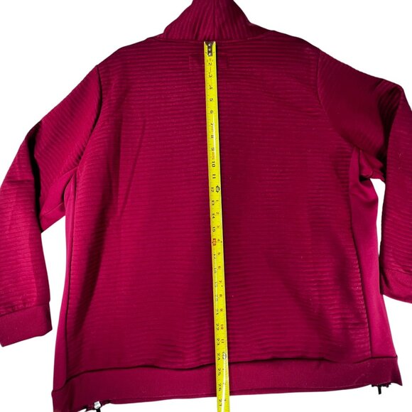 Ribbed Mock Neck Pullover Shirt Side Zippers 2X Magenta The Sweatshirt Project - Picture 11 of 13